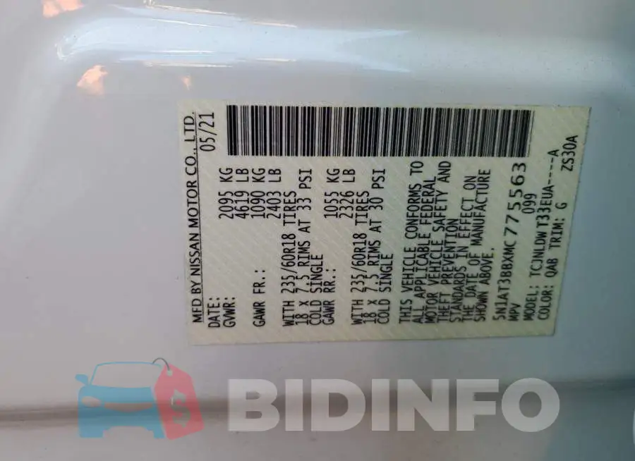 5N1AT3BBXMC775563 Photo# 13