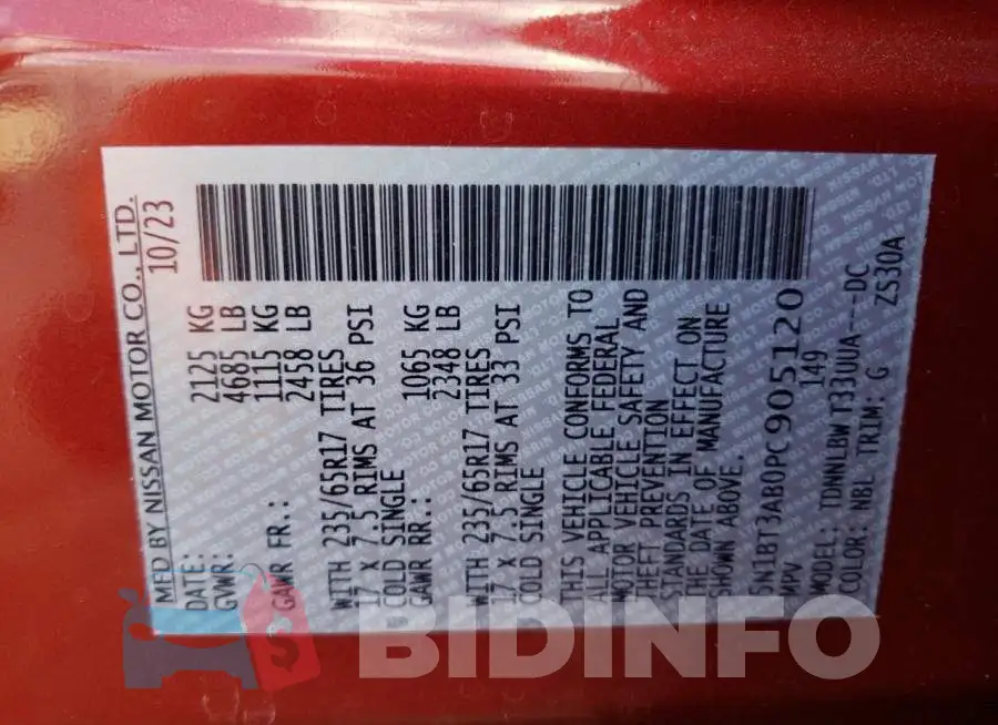 5N1BT3AB0PC905120 Photo# 13