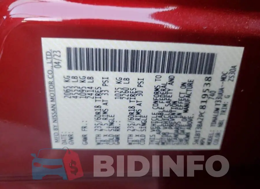 5N1BT3BA2PC819538 Photo# 13