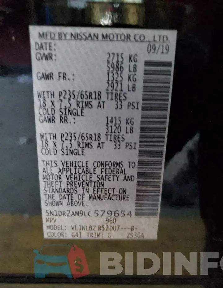 5N1DR2AM9LC579654 Photo# 13