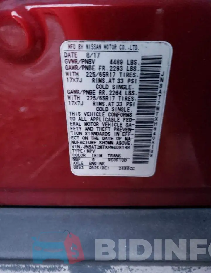 JN8AT2MTXHW408188 Photo# 13