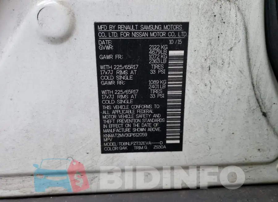 KNMAT2MV3GP612059 Photo# 13