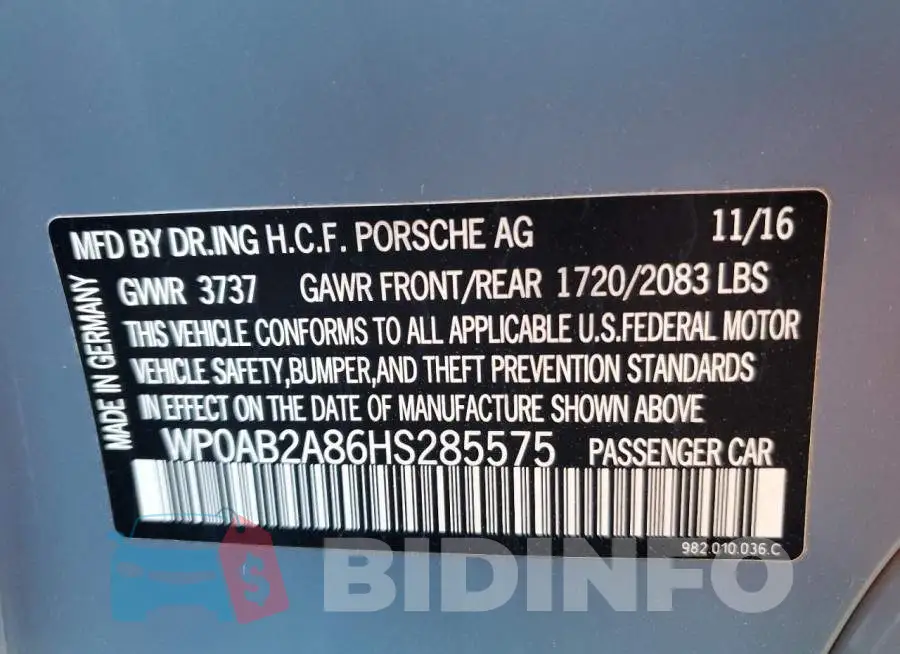 WP0AB2A86HS285575 Photo# 13