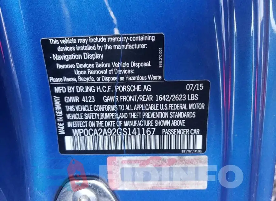 WP0CA2A92GS141167 Photo# 12