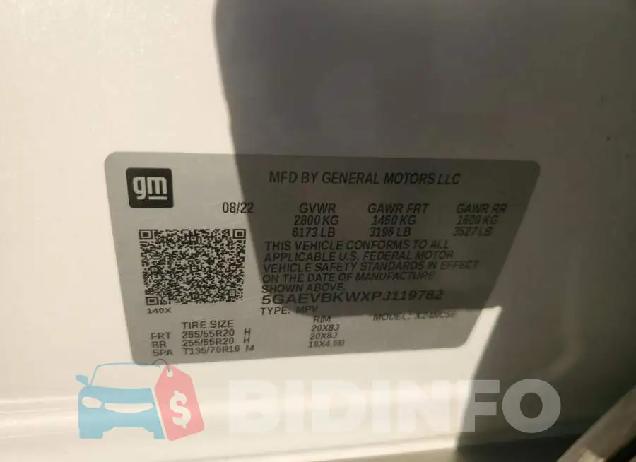 5GAEVBKWXPJ119782 Photo# 13
