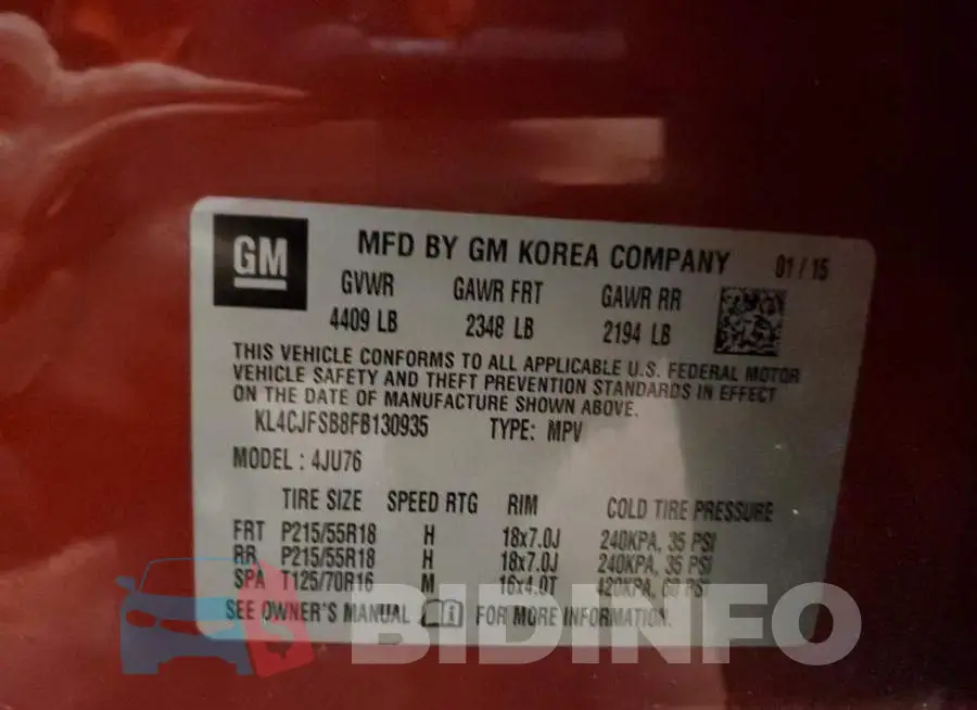 KL4CJFSB8FB130935 Photo# 14