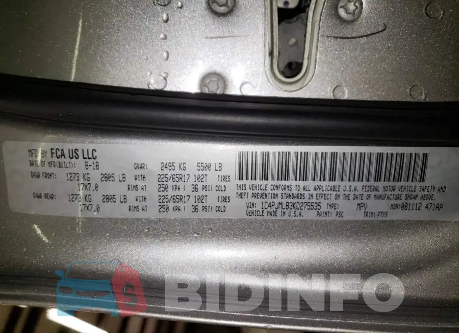 1C4PJMLB3KD275535 Photo# 13