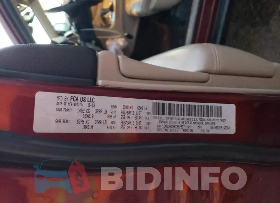 1C4RJFBG6KC557837 Photo# 12
