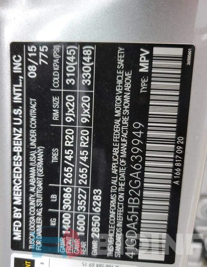 4JGDA5HB2GA639949 Photo# 12