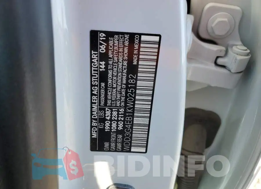 WDD3G4EB1KW025182 Photo# 12