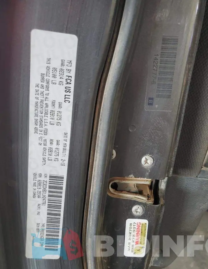 2C3CDXBG1JH247761 Photo# 12