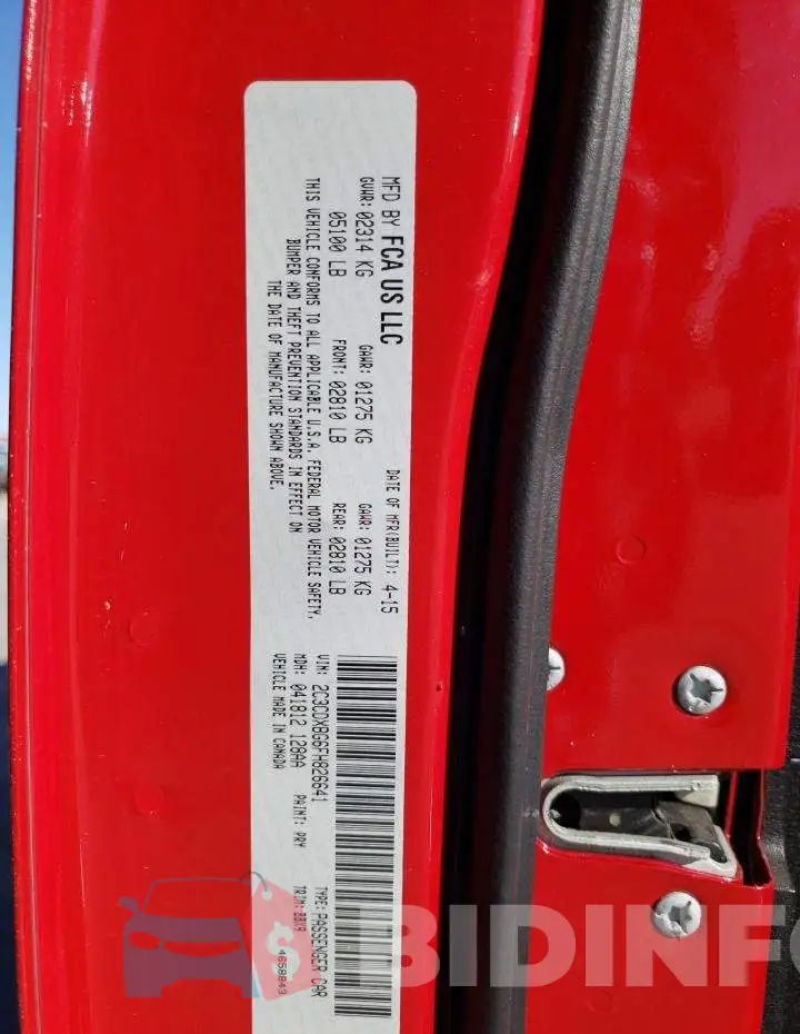 2C3CDXBG6FH826641 Photo# 12