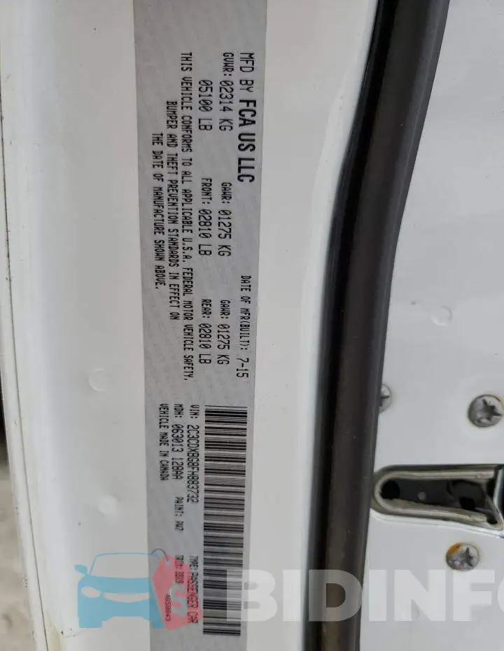 2C3CDXBG8FH883732 Photo# 12