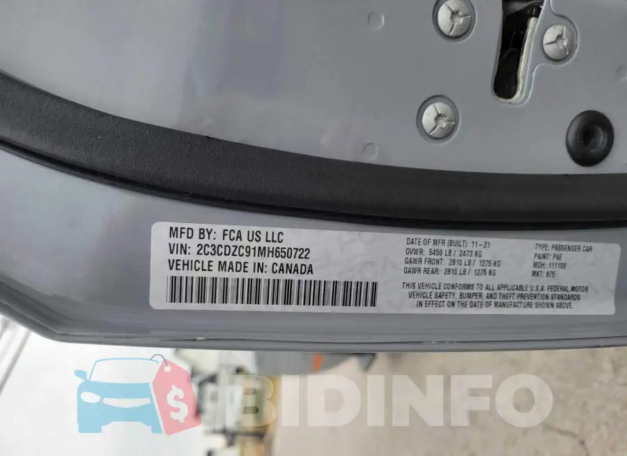 2C3CDZC91MH650722 Photo# 10