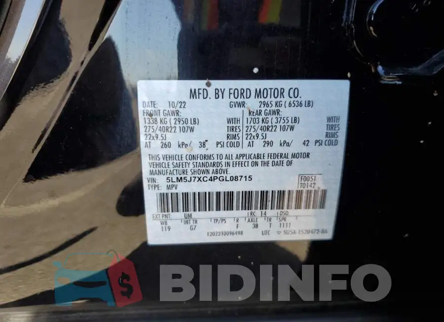 5LM5J7XC4PGL08715 Photo# 12