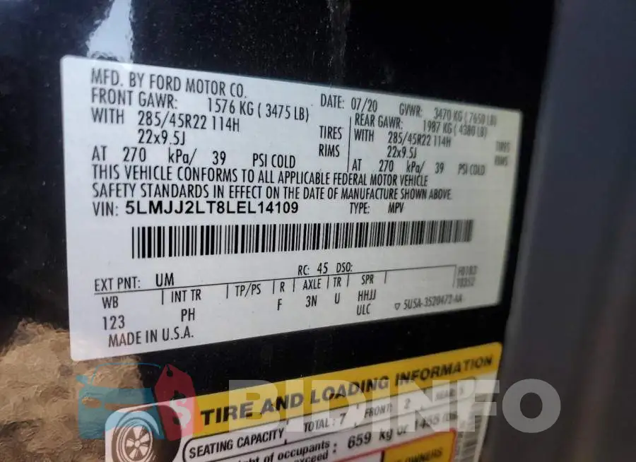 5LMJJ2LT8LEL14109 Photo# 13