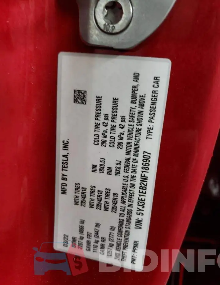 5YJ3E1EB2NF186907 Photo# 12