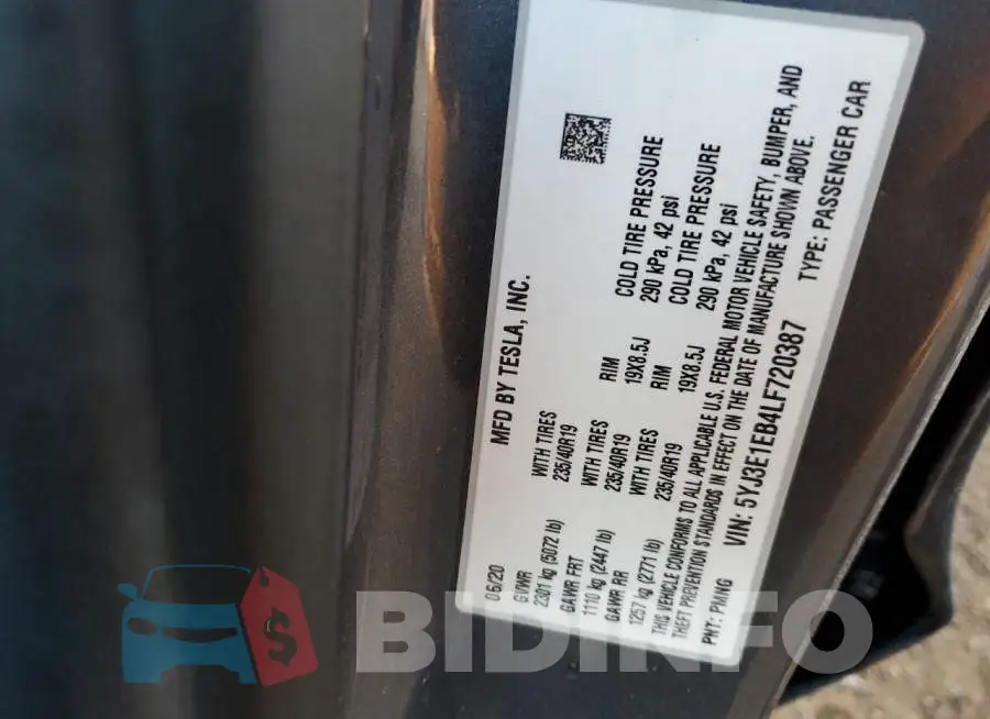 5YJ3E1EB4LF720387 Photo# 12