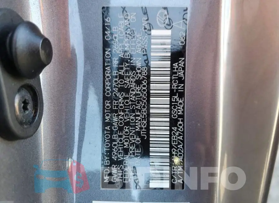 JTHSE5BC5G5006788 Photo# 12