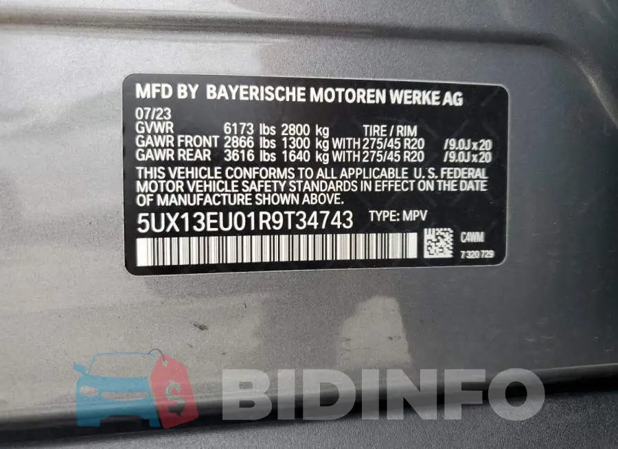 5UX13EU01R9T34743 Photo# 13