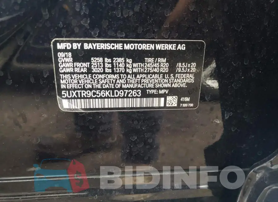 5UXTR9C56KLD97263 Photo# 12