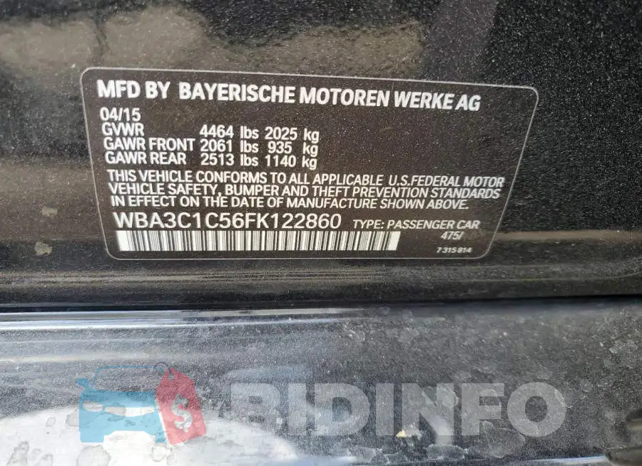 WBA3C1C56FK122860 Photo# 12