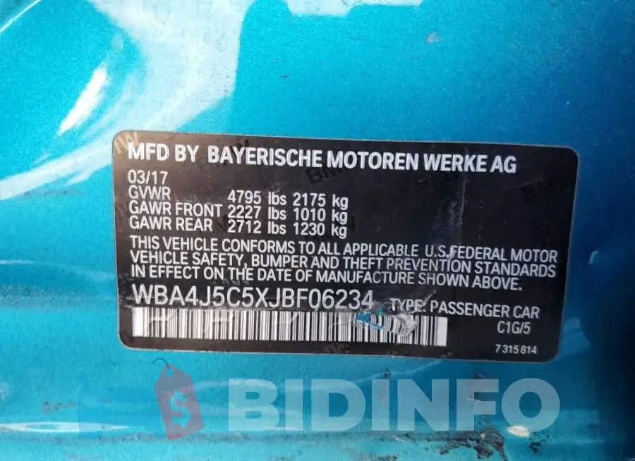 WBA4J5C5XJBF06234 Photo# 12