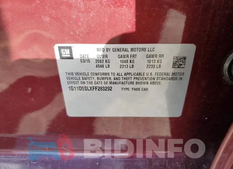1G11D5SLXFF283292 Photo# 12