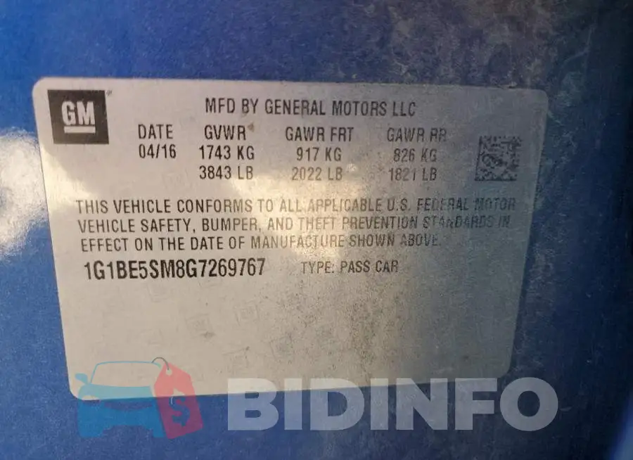1G1BE5SM8G7269767 Photo# 13