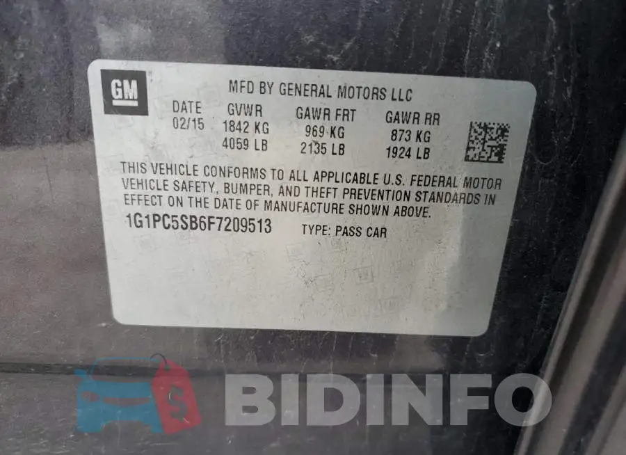 1G1PC5SB6F7209513 Photo# 13