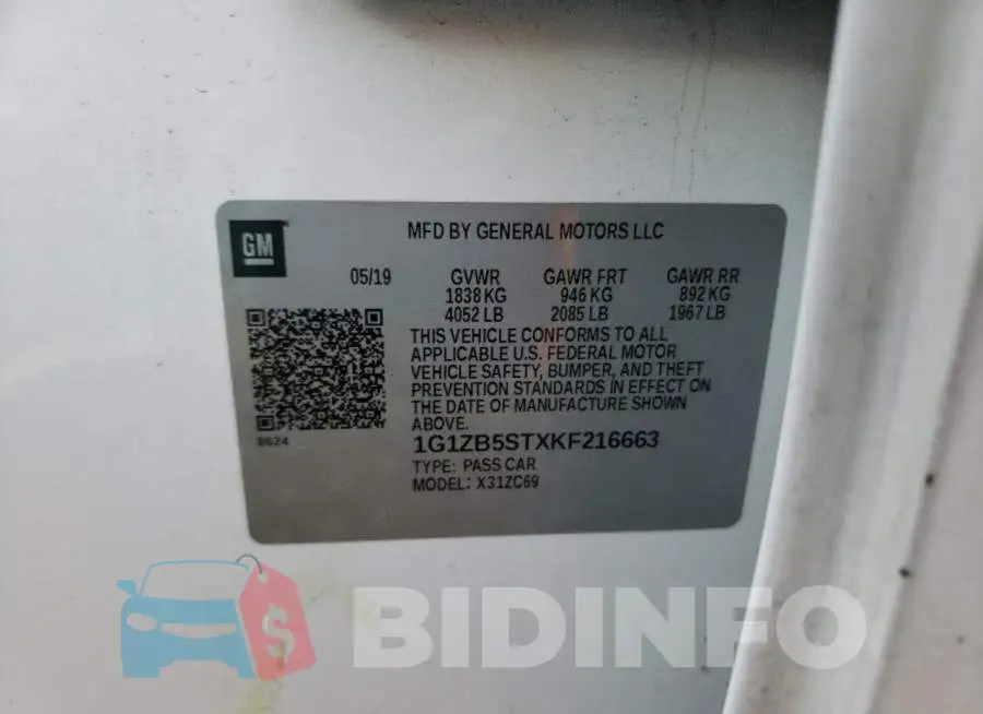 1G1ZB5STXKF216663 Photo# 12