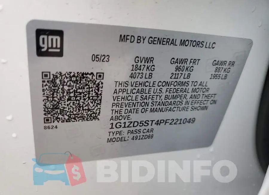 1G1ZD5ST4PF221049 Photo# 13