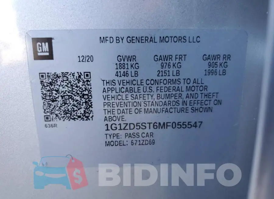 1G1ZD5ST6MF055547 Photo# 12
