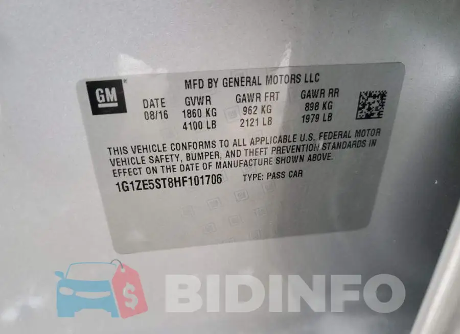 1G1ZE5ST8HF101706 Photo# 12