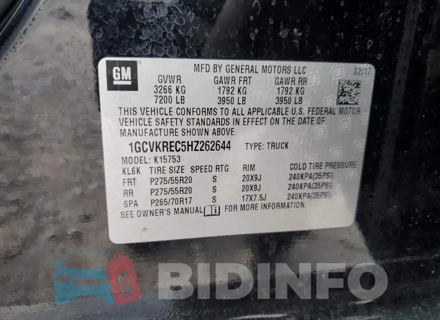 1GCVKREC5HZ262644 Photo# 12