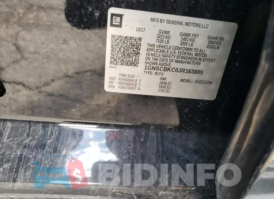 1GNSCBKC0JR163805 Photo# 13