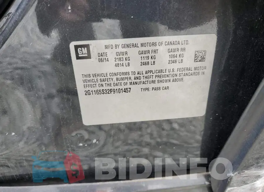 2G1165S32F9101457 Photo# 12