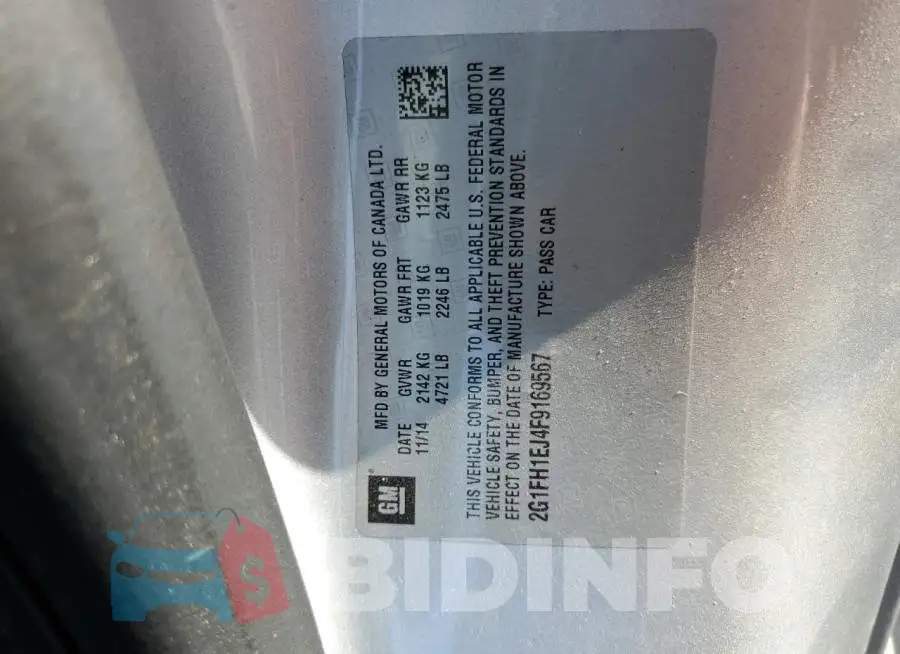2G1FH1EJ4F9169567 Photo# 12