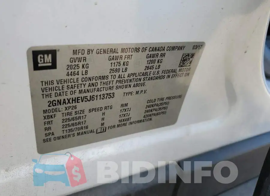 2GNAXHEV5J6113753 Photo# 13