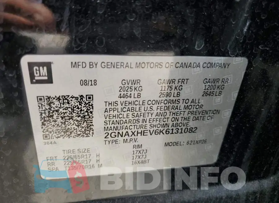 2GNAXHEV6K6131082 Photo# 13
