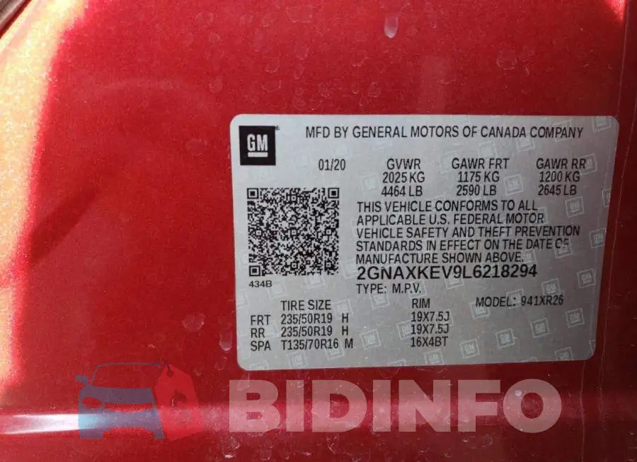 2GNAXKEV9L6218294 Photo# 13