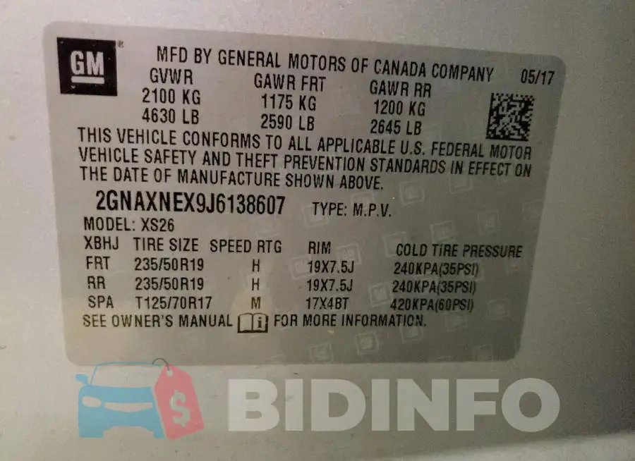 2GNAXNEX9J6138607 Photo# 13