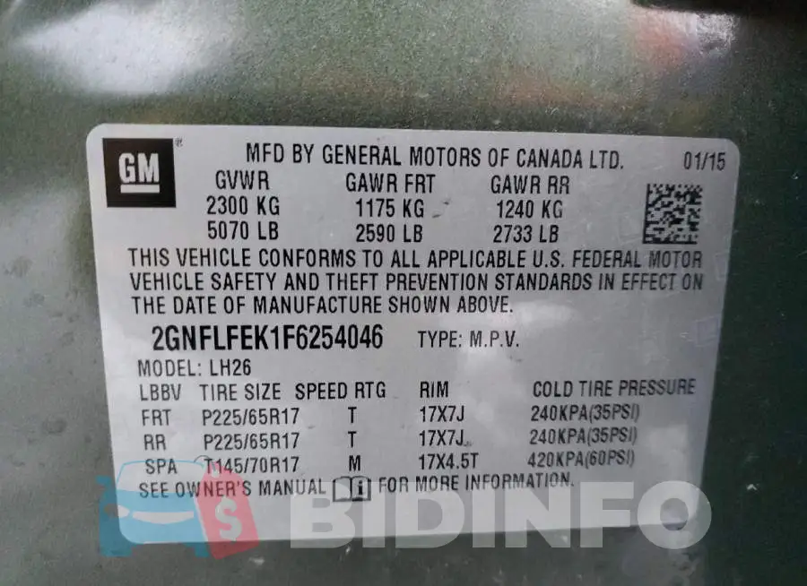 2GNFLFEK1F6254046 Photo# 13