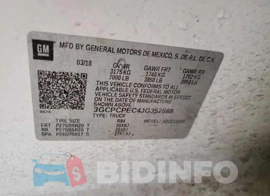 3GCPCPEC4JG352688 Photo# 12