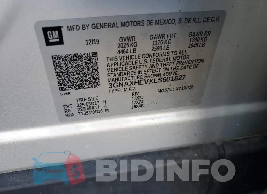3GNAXHEVXLS601827 Photo# 12
