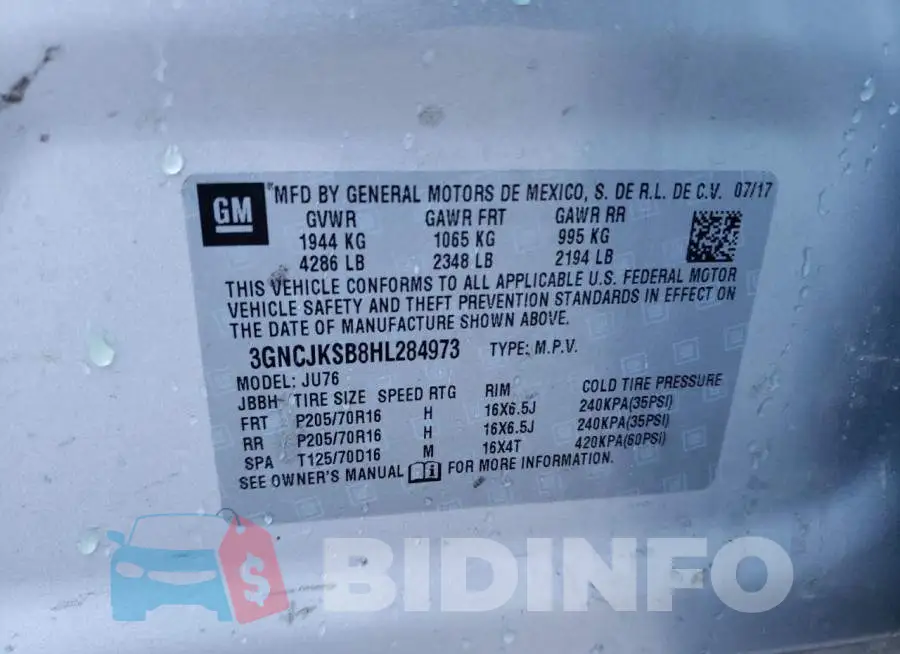 3GNCJKSB8HL284973 Photo# 14