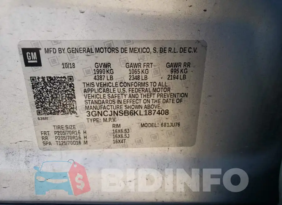 3GNCJNSB6KL187408 Photo# 13