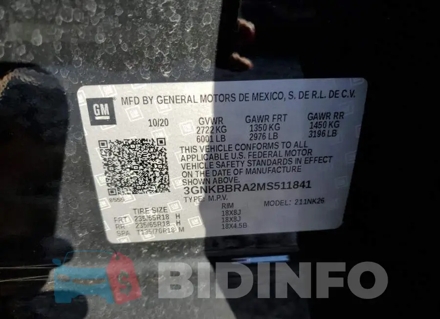 3GNKBBRA2MS511841 Photo# 12