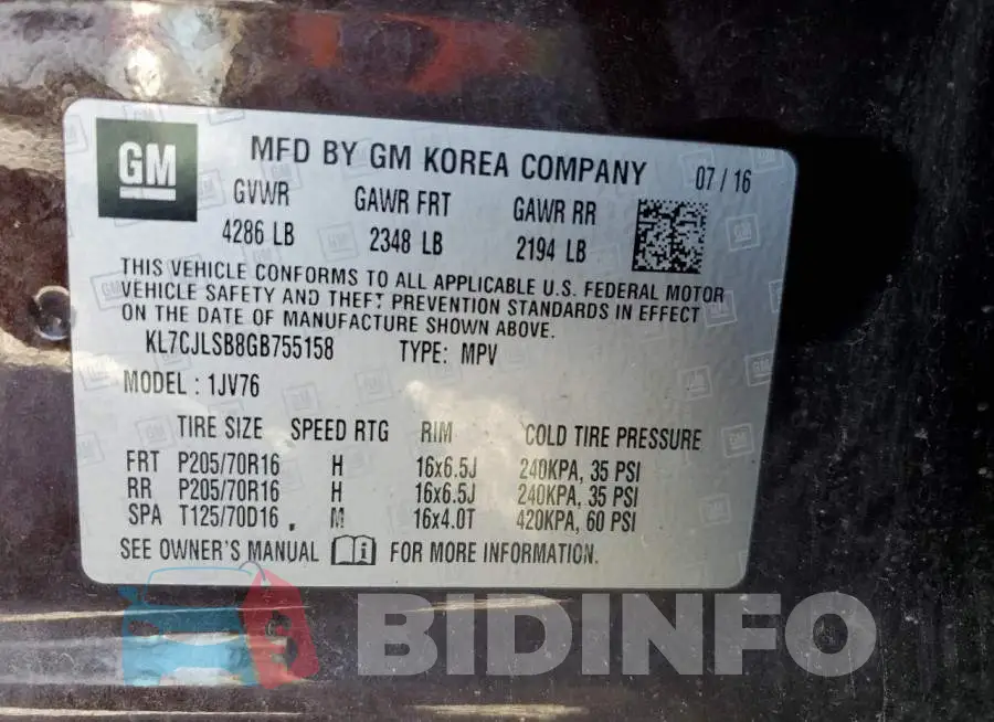 KL7CJLSB8GB755158 Photo# 13