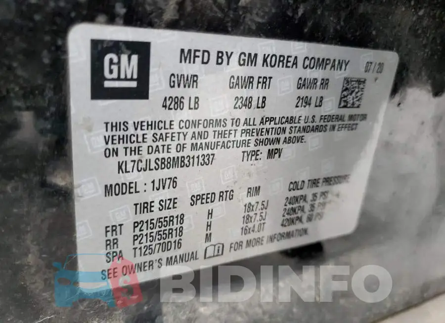 KL7CJLSB8MB311337 Photo# 14